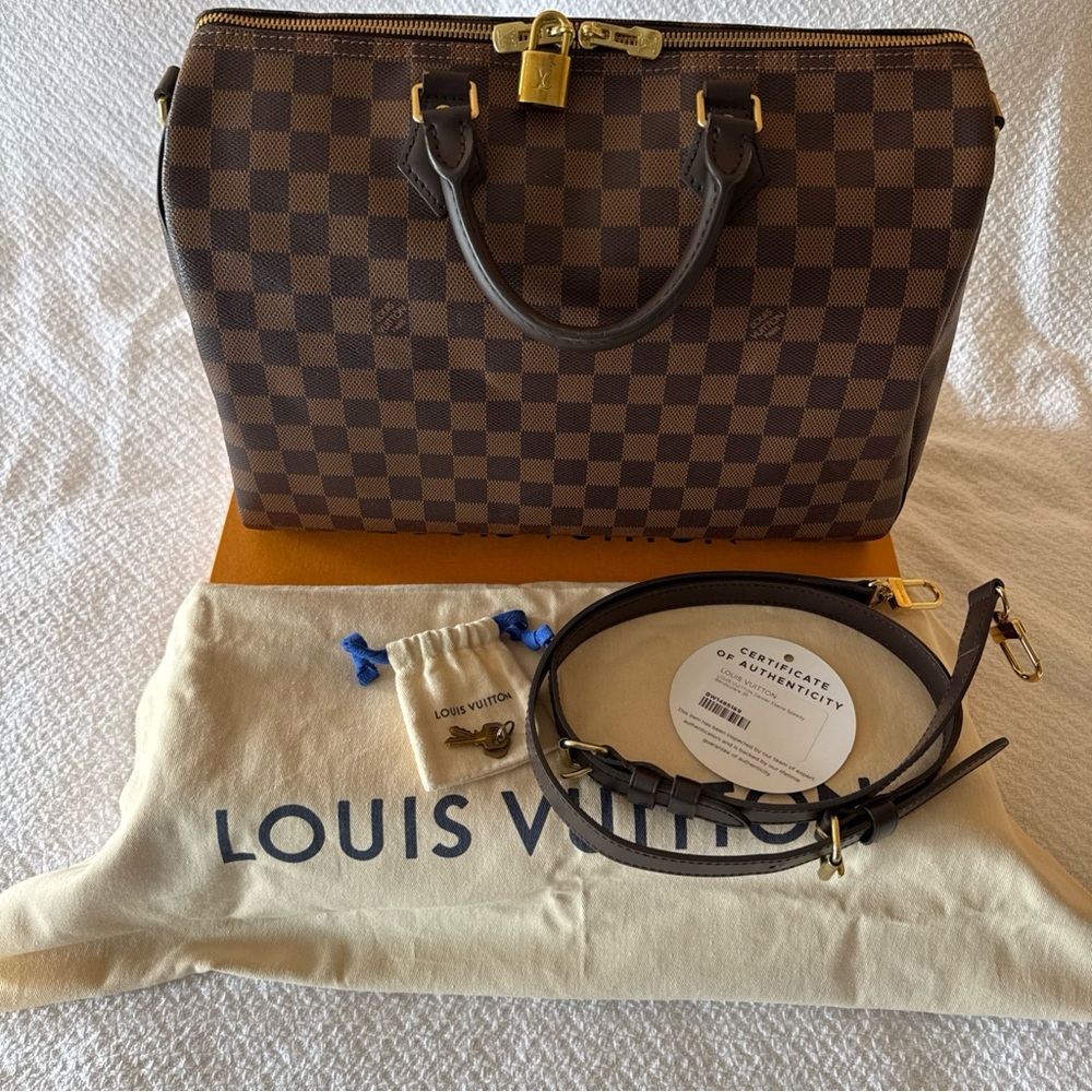 Louis Vuitton Damier Ebene Speedy 35 Bandoulier